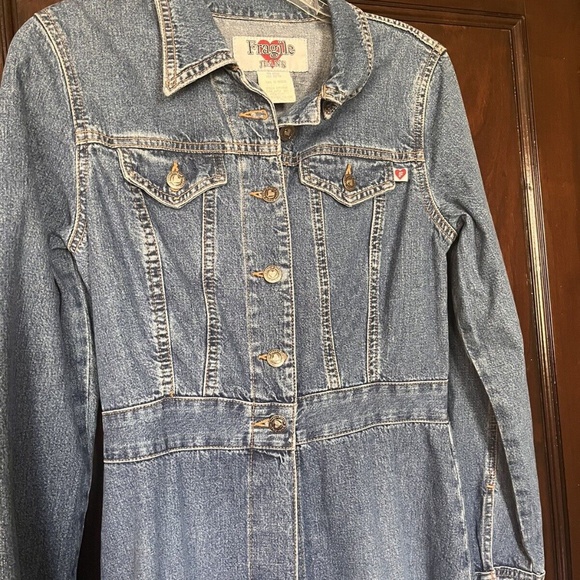 Vintage Late 90’s NWT Fragile Jeans Denim Long Duster Overcoat - Picture 3 of 13